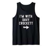 I’m with Davy Crockett Funny Halloween Couple Costume Tank Top