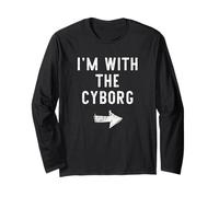 I’m with The Cyborg Funny Halloween Couple Costume Long Sleeve T-Shirt