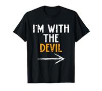 I’m with The Devil Funny Halloween Matching Couple Costume T-Shirt