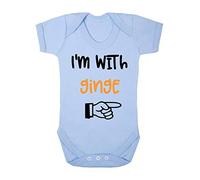 I’m with The Ginge Hand Pointing Statement Baby Grow Vest, 6-12 Months, Pastel Blue
