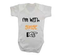 I’m with The Ginge Hand Pointing Statement Baby Grow Vest, 6-12 Months, White