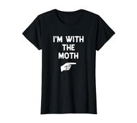 I’m with The Moth Funny Halloween Matching Costume T-Shirt, Women, Black, Medium