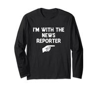 I’m with The News Reporter Funny Halloween Matching Costume Long Sleeve T-Shirt