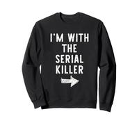 I’m With The Serial Killer Funny Halloween Couple Costume Sweatshirt