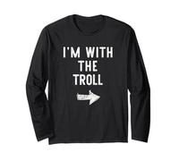 I’m with The Troll Funny Halloween Couple Costume Long Sleeve T-Shirt
