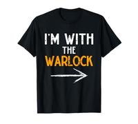 I’m with The Warlock Funny Halloween Matching Couple Costume T-Shirt