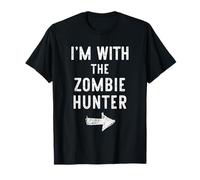 I’m with The Zombie Hunter Funny Halloween Couple Costume T-Shirt