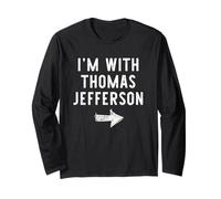 I’m with Thomas Jefferson Funny Halloween Couple Costume Long Sleeve T-Shirt