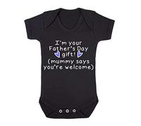 I’m Your Father's Day Gift. Mummy says You’re Welcome! Hearts [FD19] Baby Grow Vest, 0-3 Months, Black