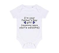 I’m Your Father's Day Gift. Mummy says You’re Welcome! Hearts [FD19] Baby Grow Vest, 3-6 Months, White