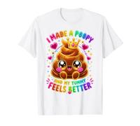 I Made A Poopy and My Tummy Feels Better - Inappropriate Value Graphic T-Shirt, Men, White, L
