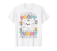 I Made A Poopy and My Tummy Feels Better - Inappropriate Value Graphic T-Shirt, Men, White, S