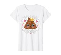 I Made A Poopy and My Tummy Feels Better - Inappropriate Value Graphic T-Shirt, Women, White, M