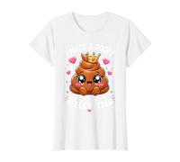 I Made A Poopy and My Tummy Feels Better - Inappropriate Value Graphic T-Shirt, Women, White, S