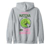I Made You Matcha Love Language Cute Green Tea Aesthetic Art Zip Hoodie
