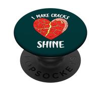I Make Cracks Shine Japanese Pottery Kintsugi Art PopSockets Adhesive PopGrip