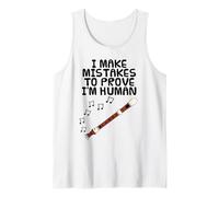 I Make Mistakes to Prove I'm Human, Recorder Player Funny Tank Top
