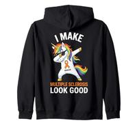 I Make Multiple Sclerosis Look Good Dabbing Unicorn Warrior Zip Hoodie