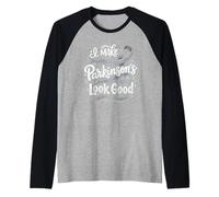 I Make Parkinson's Look Good Awareness Silver Ribbon Raglan Baseball Tee