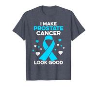 I Make Prostate Cancer Look Good Prostate Cancer Warrior T-Shirt, Men, Heather Blue, 4X-Large