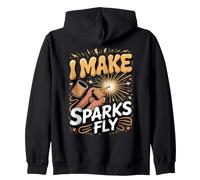 I Make Sparks Fly Electrician Electrical Sparky Zip Hoodie