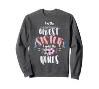 I Make The Rules Oldest Adult 3 Sisters Matching Siblings Sweatshirt, Adult Unisex, Dark Heather Grey, XX-Large