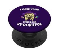 I Make Your Smile Look Spookyful Dentist Monster Tooth PopSockets Adhesive PopGrip