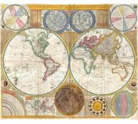 I MAPS 1794 Antique Double Hemisphere World Map - Samuel Dunn - Paper (50 x 42 cm)