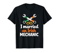 I Married an Irish Mechanic Funny Ireland Flag Wrench T-Shirt