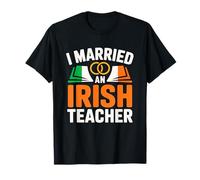 I Married an Irish Teacher Funny Ireland Flag Book T-Shirt