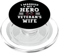 I Married My Hero Proud Veteran's Wife Memorial Day Vintage PopSockets PopGrip for MagSafe