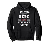I Married My Hero Proud Veteran's Wife Memorial Day Vintage Pullover Hoodie
