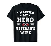 I Married My Hero Proud Veteran's Wife Memorial Day Vintage T-Shirt