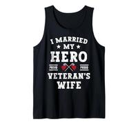 I Married My Hero Proud Veteran's Wife Memorial Day Vintage Tank Top