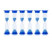 I-MART 2 Minute Sand Timer 6 Pack, Blue Plastic Hourglass Toothbrush Timers