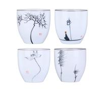 I-MART 4 Pcs Japanese Tea Cups, Chinese Ceramic Kung Fu Tea Cups, Tea Cup Set, 5 Ounce