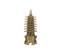 I-Mart Wen Chang Pagoda, Feng Shui Brass Pagoda Statue, Chinese Fengshui Decor Enhancer Protection Wealth Luck (5.5 Inches)