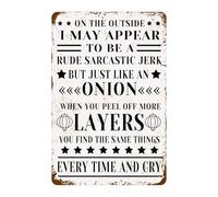 I May Appear to Be A Rude Sarcastic Jerk Sign Just Like an Onion Metal Tin Sign, Sarcastic Quotes Sign for Home Office Man Cave Garage Bar Pub Cafe Shop Wall Art Decor 8x12 Inch