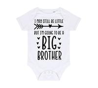 I may be little but I'm going to be a big brother (pregnancy baby announcement) [BBY3] baby grow vest, 6-12 months, White