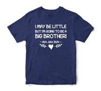 I May Be Little But I'm Going to Be A Big Brother T Shirt Baby Announcement Tee, 1-2 Years, Navy