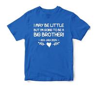 I May Be Little But I'm Going to Be A Big Brother T Shirt Baby Announcement Tee, 1-2 Years, Royal