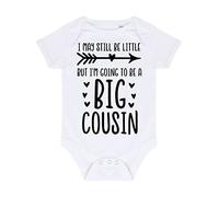 I may be little but I'm going to be a big cousin (pregnancy baby announcement) [BBY3] baby grow vest, 0-3 months, White