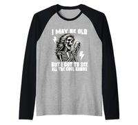 I May Be Old But I Got to See All The Cool Bands Retro Rock Raglan Baseball Tee
