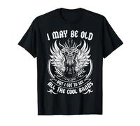 I May Be Old But I Saw All The Cool Bands Winged Rock Guitar T-Shirt