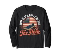 I May Be Old Funny Cornhole Father Dad for Men Long Sleeve T-Shirt