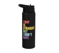 I May Be Straight But I Do not Hate LGBTQ Pride Month Stainless Steel Insulated Water Bottle