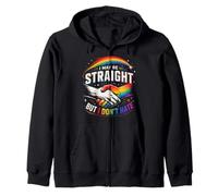 I May Be Straight But Not Hate Funny Joke Proud LGBT Flag Zip Hoodie