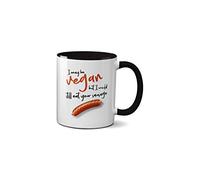 I May be Vegan Valentines Day Mug Romantic Couples Love Joke Funny Romance Rude Joke Sweet Silly Ceramic Handle Idea Heavy Duty Handle Dishwasher and Microwave Safe (Black)