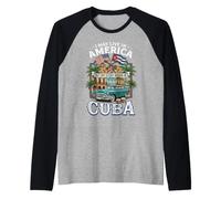 I May Live in America My Story Began in Cuba Vintage Raglan Baseball Tee