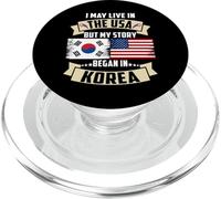 I May Live In The USA But My Story Began In Korea US Flag PopSockets PopGrip for MagSafe